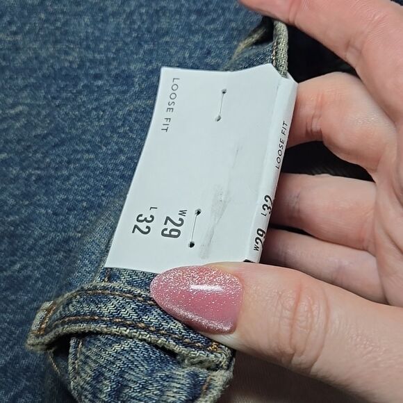 RARE Wrangler Destructed Loose Fit Jean size 29 32 Blue Country - Picture 8 of 10